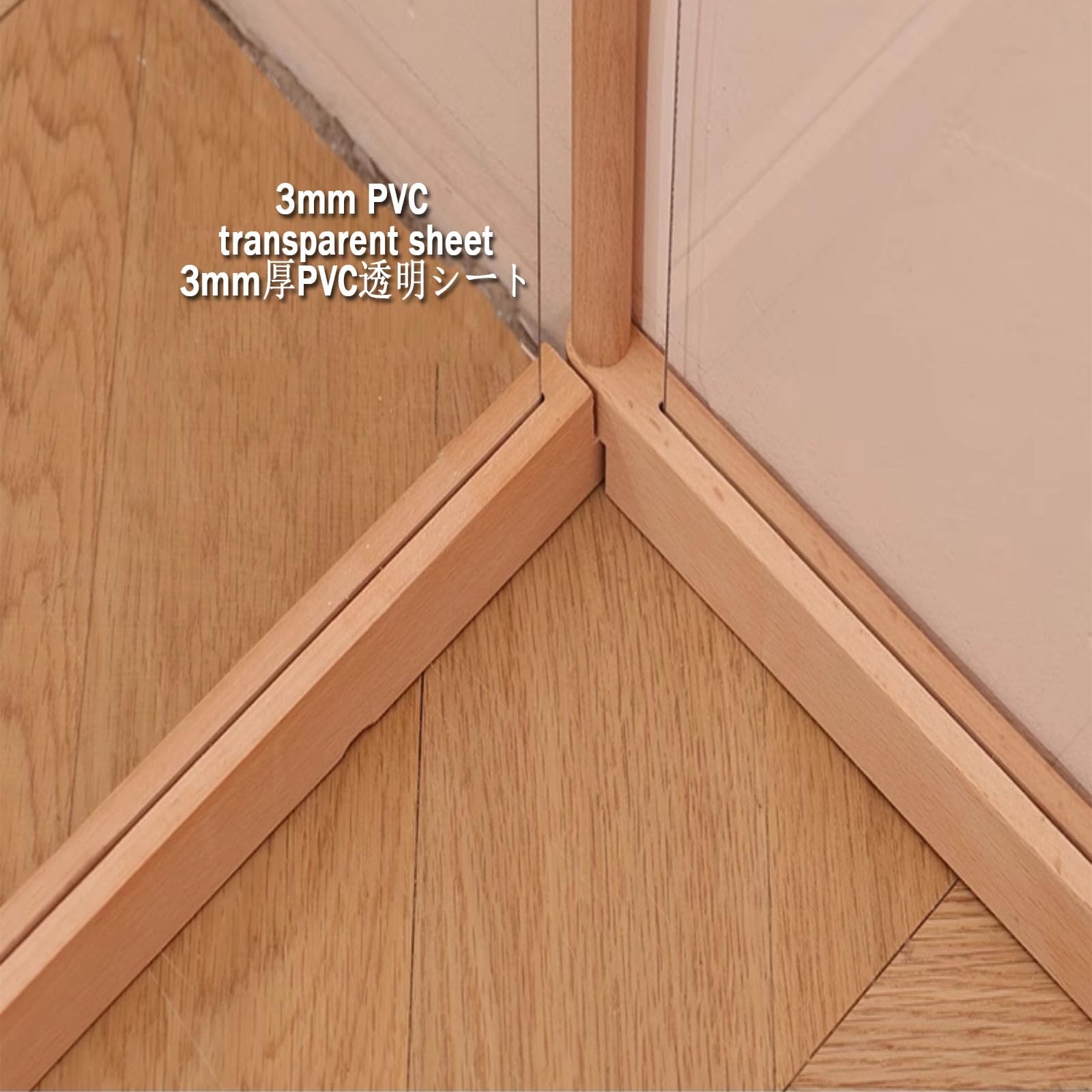 Parque para Perros de Interior Acrílico,Paneles con Puerta con Seguro, Corral Transparente para Cachorros，Caja de Parto y Jaula de Perrera，para Cachorros, Gatos, Conejos(No Door,4 Pieces)