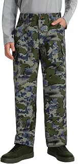 BASSDASH Invis Kid’s Youth Stretch Hunting Pants Water Resistant Breathable Camo Cargo Fishing Pant