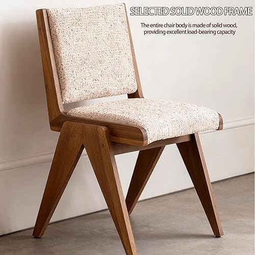 Miniatura 3 de Dining Chairs Linen Mid Century,Kitchen Chairs with Wood Legs,Farmhouse Dining Room Chair,Living Room Chair Armless Accent with Back for Room