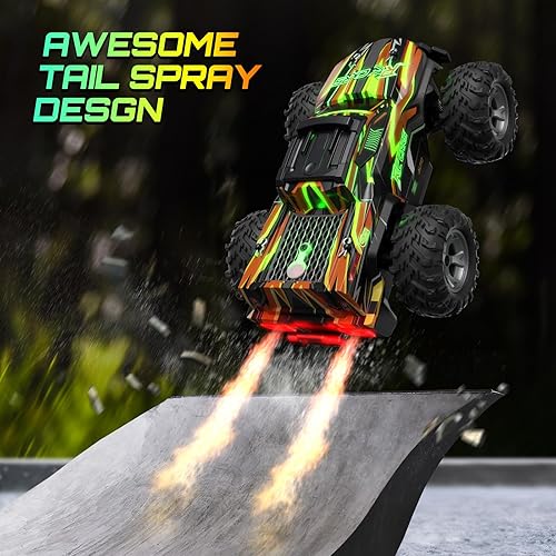Miniatura 3 de Auto a control remoto para niños, autos a control remoto todo terreno a escala 116, auto rápido de alta velocidad de 15.5 mih con luz LED colorida