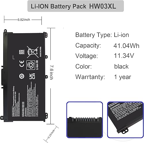 Miniatura 2 de Gomarty HW03XL L97300-005 Batería para HP Pavilion 15-EG 15-EH 15-EG0XXX 15-EH0XXX 15-eg0073cl 15-eg1025cl 15-eg1053cl 15-eg1073cl 15-eg2073cl