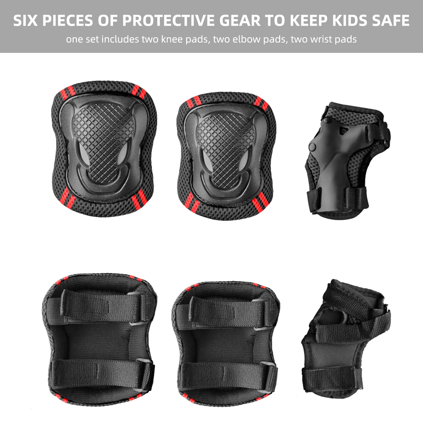 KORIMEFA Casco Bici Protezioni Set per Bambini Ginocchiere Gomitiere e Protezione Polso per Bambini da 3-13 Anni, Casco per Hoverboard, Pattini in Linea, BMX e Bicicletta