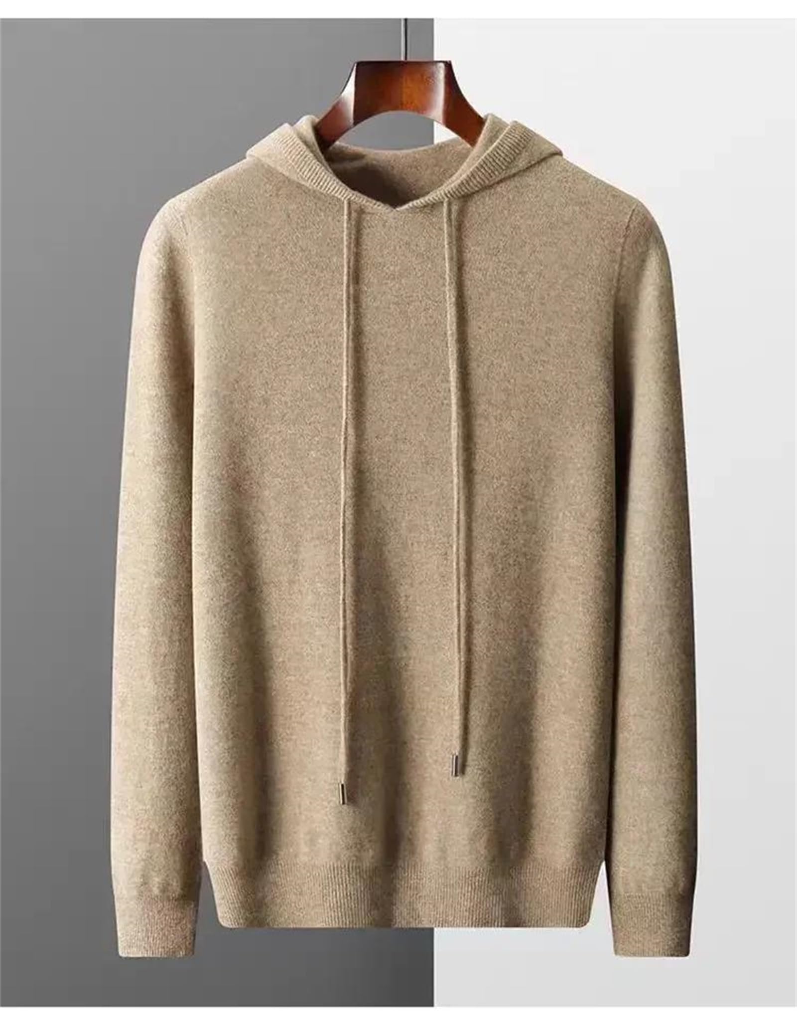 Yeuyyben Inverno Uomo Cashmere Maglione Con Cappuccio Colletto Lavorato A Maglia Pullover Casual Manica Lunga Top