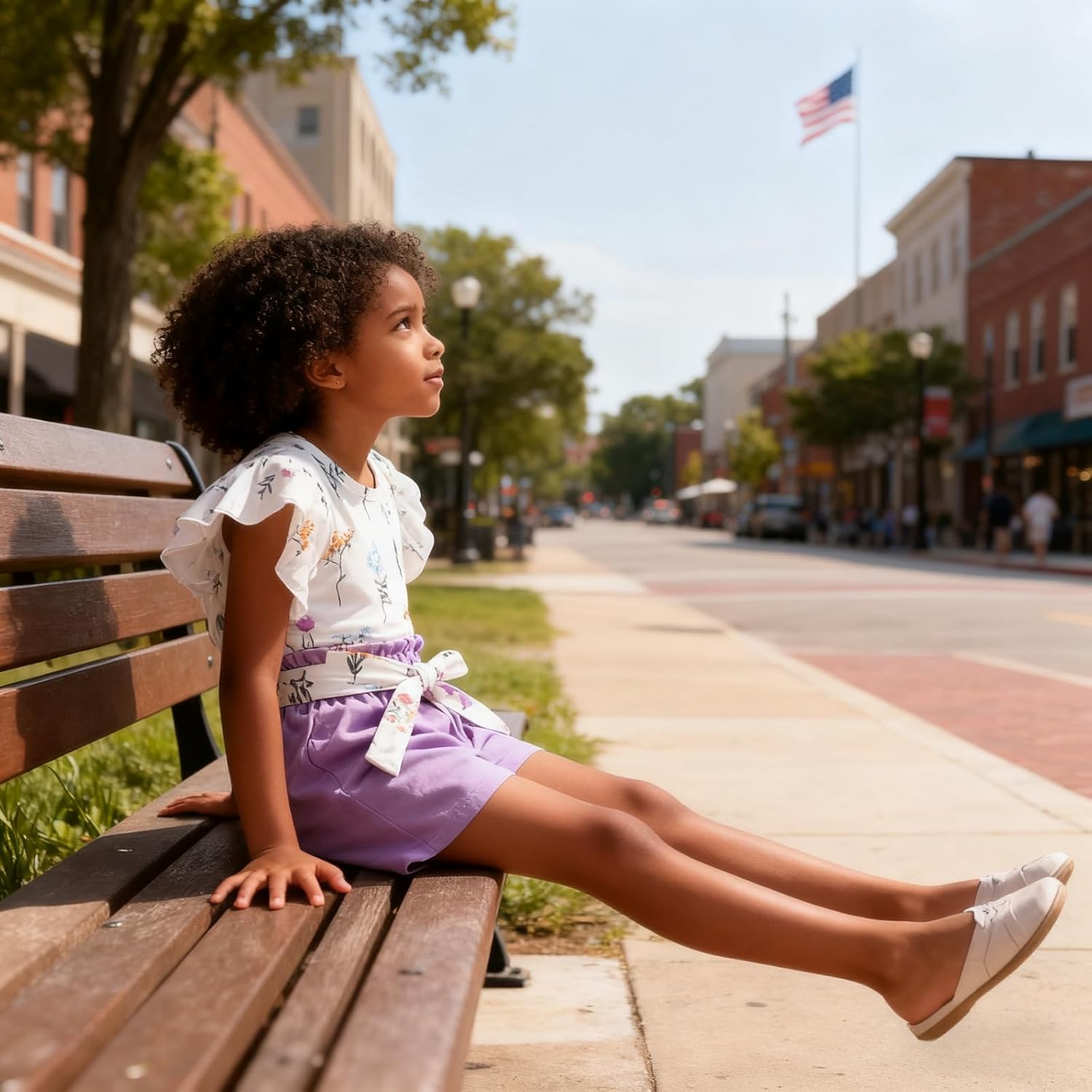 3-8T Toddler Kid Girl Outfits Clothes Ruffle Short Sleeve Floral T-Shirt Top Summer Shorts with Belt - Image 6