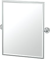 Vista 10 de Gatco Designer II - Espejo rectangular sin marco, cromado, montado en la pared, 24 pulgadas de alto x 19.50 pulgadas de ancho, espejo biselado