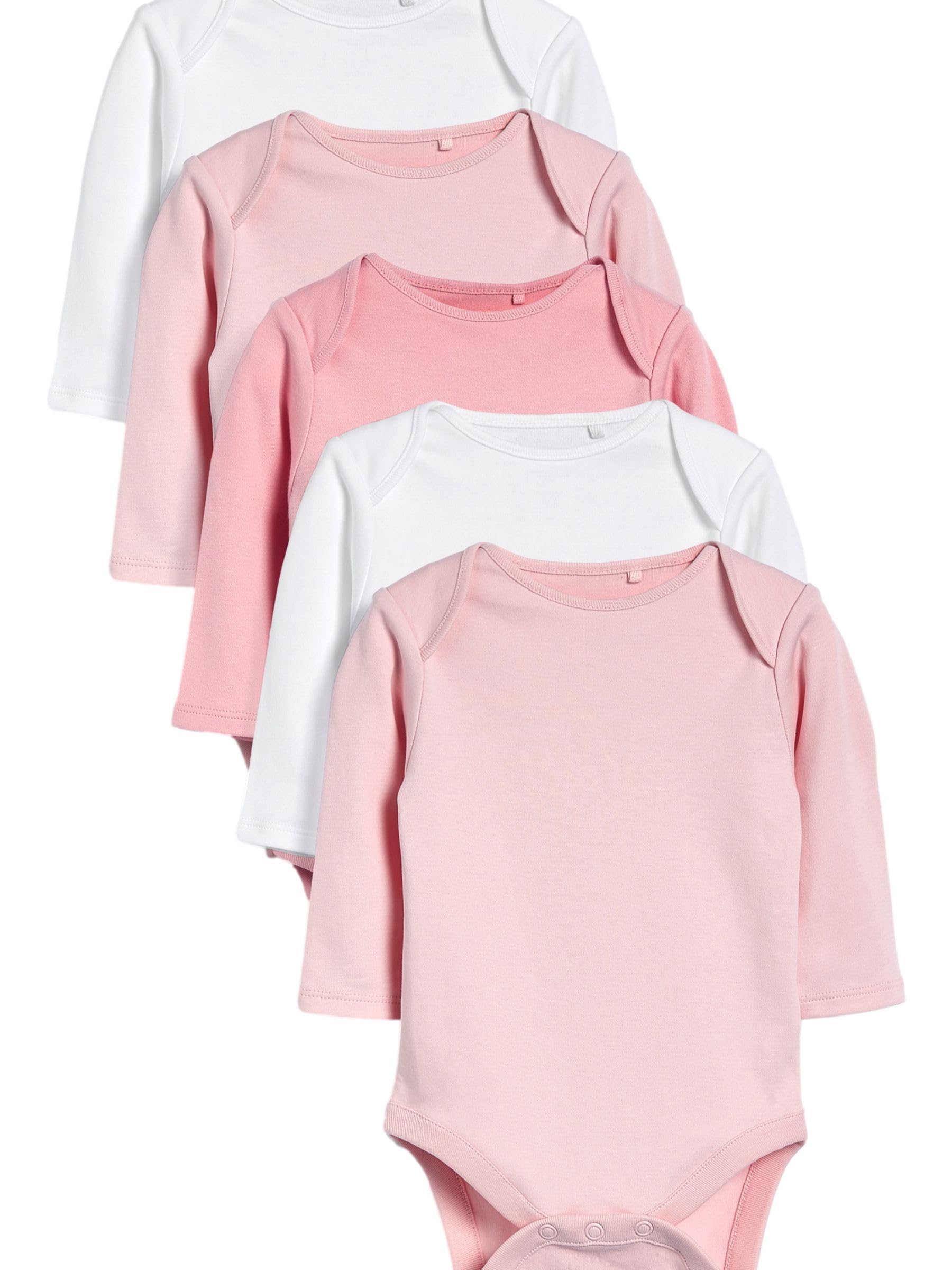 NEXT Baby Mädchen Essential Langarm-Bodysuits aus 100% Baumwolle, 5er-Pack