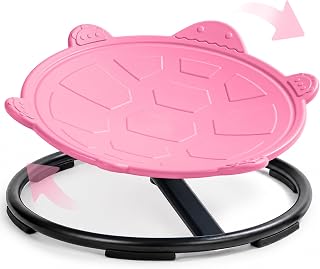 Turtle Sensory Spinning Chair for Autistic Kids & Teens | Calms ADHD & Burns Energy, Boosts Vestibular Balance & Core Strength, 360° Quiet Swivel, 220lbs Capacity, Ages 3+ (Pink)