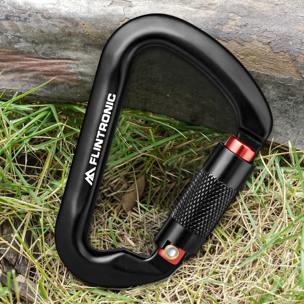 Flintronic Mosquetones de Bloqueo, 12KN/25KN/30KN Mosquetón de Aluminio Resistente, Mosquetón con Cierre de Resorte, Llaverode Montañismo Deportivo al Aire Libre, para Llaveros, Acampadas, Pesca — view 5
