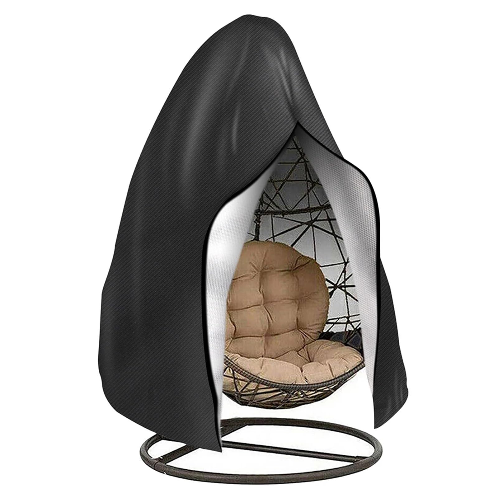Funda impermeable para silla colgante de patio de mimbre con cierre