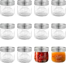 KisSealed 12 Pack Mason Jars with Airtight Lids and Bands,12 Oz Regular Mouth Glass Jars Airtight Canning Jar for Fermenting, Pickling, Meal Prep,Overnight Oats, Jam, Jelly