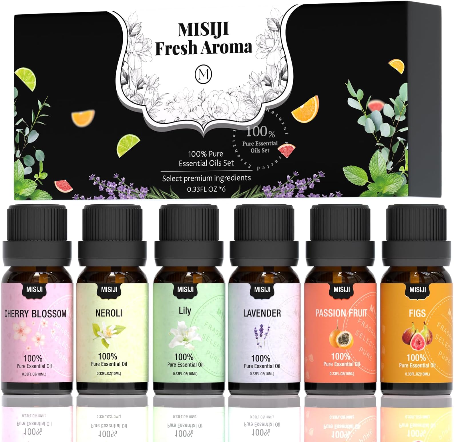 Essential Oils Set-Essential Oils for Diffuser for Home,Diffuser Oils Scents for Aromatherapy,Laundry,Candle&Soap Making,Humidifiers 6 X 10ML
