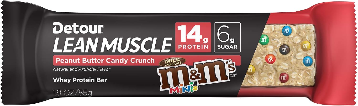 Detour Lean Muscle Candy Crunch, Peanut Butter, 1.9 Ounce Each, 12 Count (Pack of 1)