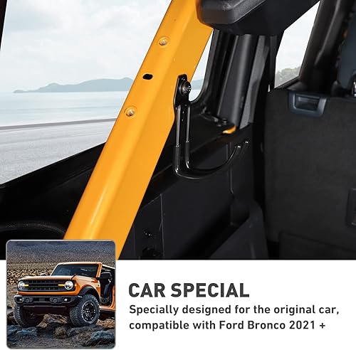 Miniatura 3 de Para Ford Bronco - Gancho organizador para maletero para Ford Bronco 2021 2022 + (hierro, 1 unidad, negro)