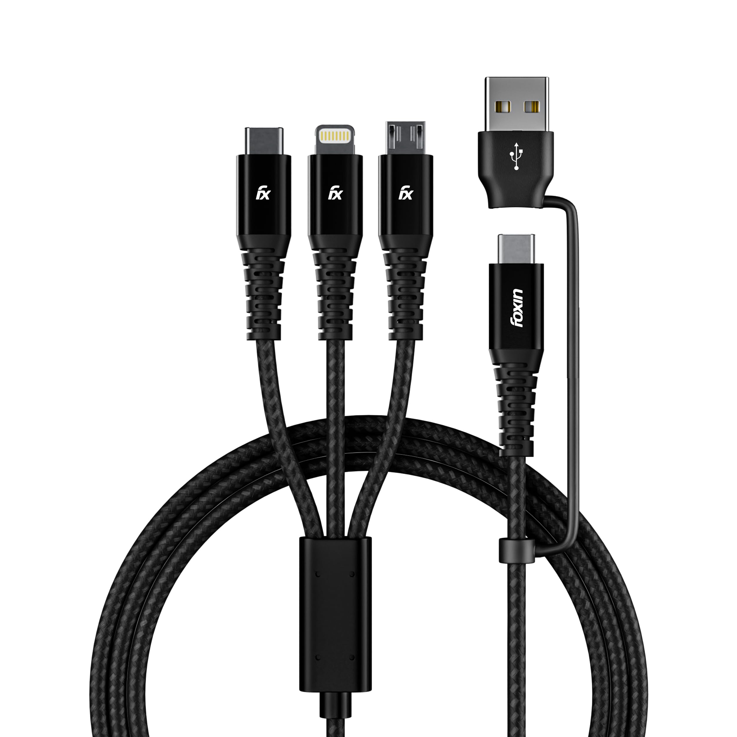 See full amazon price history chart for Foxin MAC05 Dual Input 20W 3 in 1/6 in 1 Nylon Braided 1.5mt 4 Amp Multipurpose Parallel Fast Charging Cable | Universally Compatible, USB & Type C Input | Type C, 8 Pin, Micro Output | Made in India Foxin MAC05 Dual Input 20W 3 in 1/6 in 1 Nylon Braided 1.5mt 4 Amp Multipurpose Parallel Fast Charging Cable | Universally Compatible, USB & Type C Input | Type C, 8 Pin, Micro Output | Made in India (B0C7MR19NS) Amazon Price History, Amazon Price Tracker