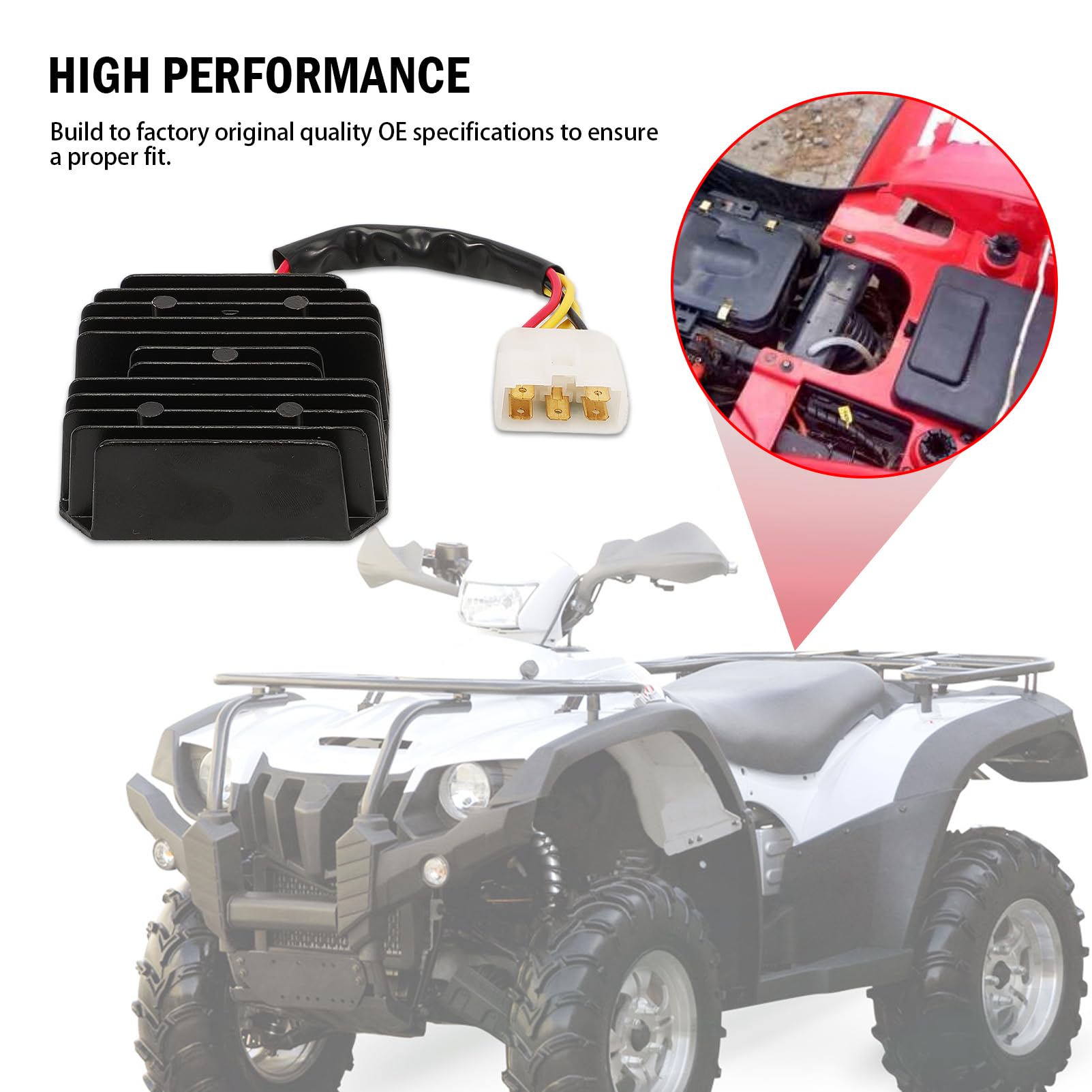 Regolatore di Tensione Raddrizzatore per Linhai 260Cc 300Cc ATV Scooter Dirt Bike Go Kart Tensione DC Regolatore Rettificatore (1 spine & connessione 5 fili)