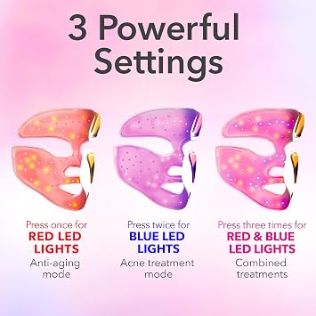 Dr. Dennis Gross DRx SpectraLite FaceWare Pro LED Face Mask for Skin Rejuvenation with Dual Red & Blue Light Therapy, FSA HSA Eligible