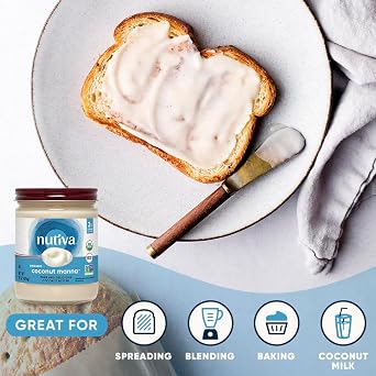 Nutiva Organic Coconut Manna Pureed Coconut Butter, 15 Oz, USDA Organic, Non-GMO, Vegan, Gluten-Free & Keto, Creamy Spread for Smoothies, Oatmeal, Curries & Coconut Milk