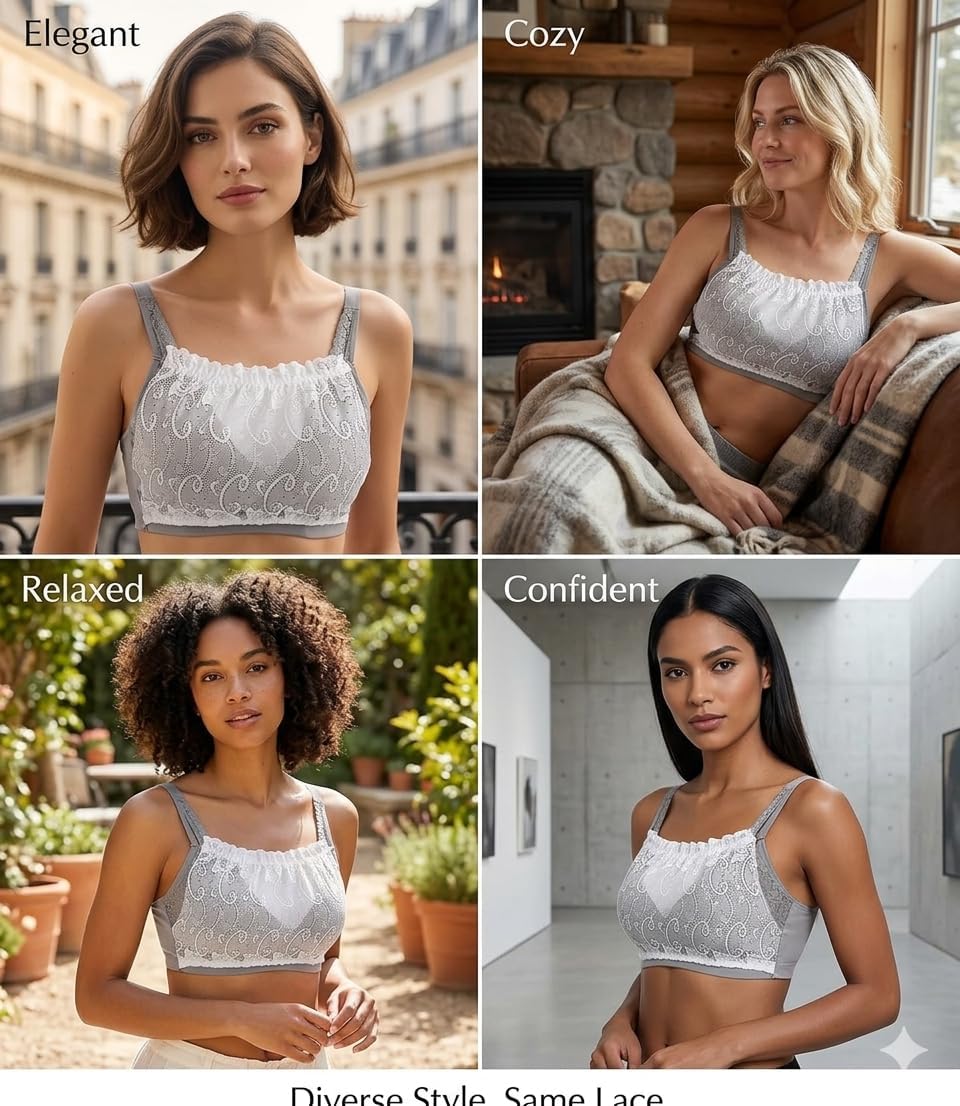 Lace Cleavage Cover-Up & Modesty Panel for Low Neckline Dresses - Versatile Inserts for Women, Chest Coverage, and Modesty Fixes - Perfect Lace Inserts & Clip-On Options for Stylish Confidence