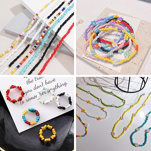 Miniatura 5 de VIVP 5000 cuentas de semillas de vidrio a granel, 0.118 pulgadas 80, kit de cuentas de semillas de vidrio 80 para fabricación de joyas, pulseras