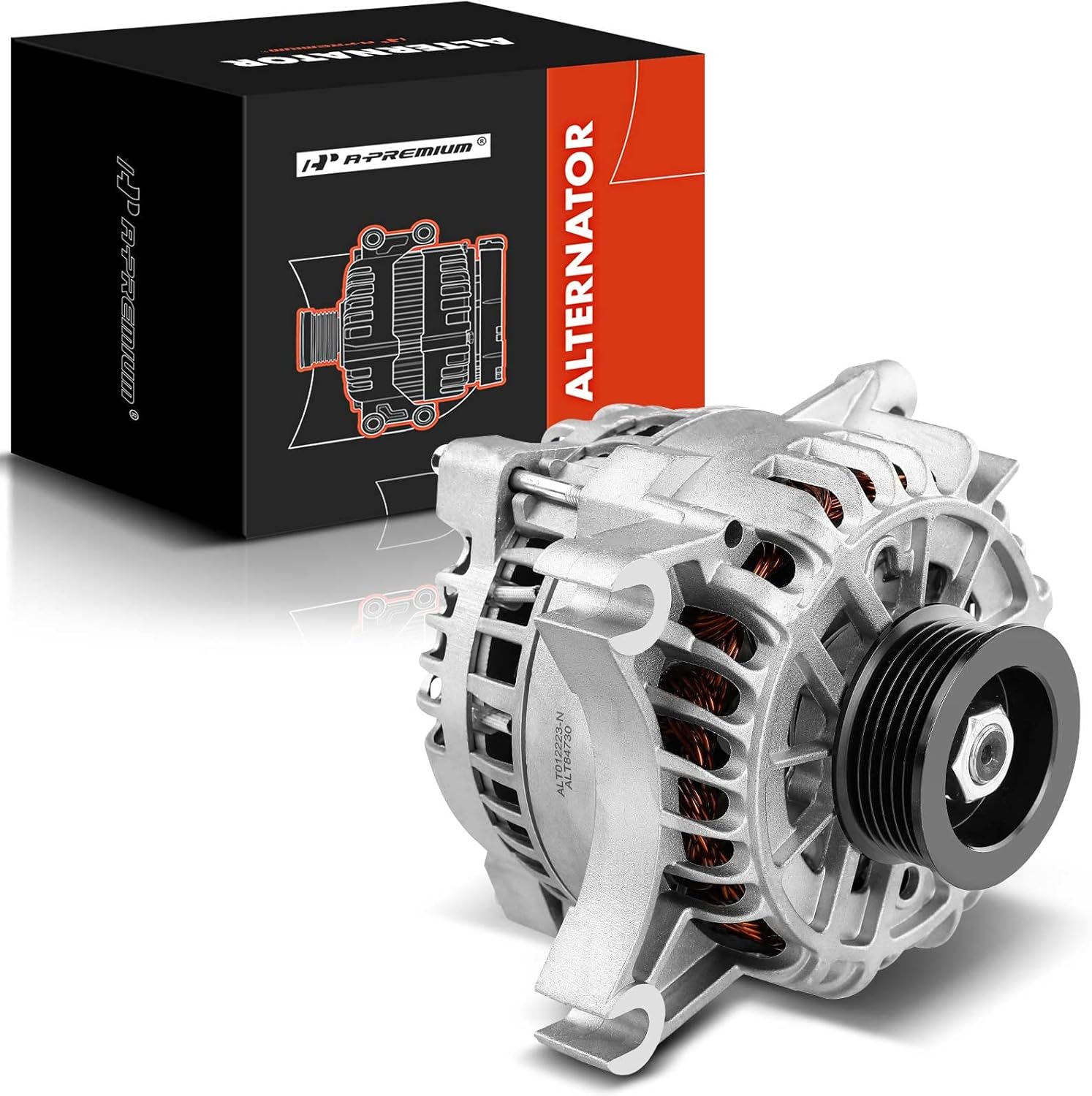 A-Premium Alternator Compatible with Ford E-150 E-250 E-350 E-450 Super Duty 04-08, E-150 E-350 Club Wagon 04-05, 12V 135Amp Clockwise 6-Groove Pulley, Replace# 7C2T-10300-AA, 7C2Z-10346-AA