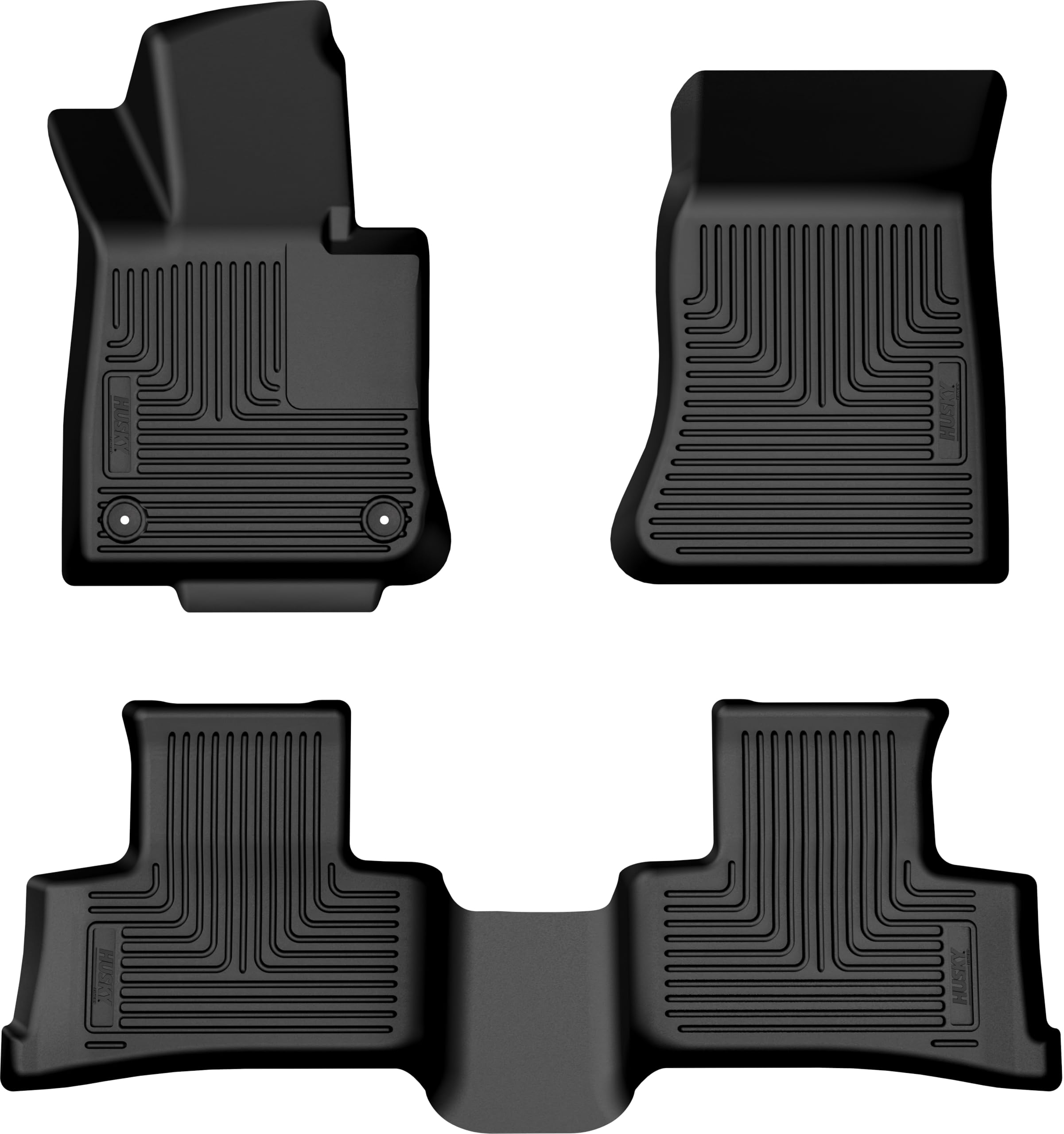 Husky Liners Weatherbeater Floor Mats | Fits 2024-2026 Mercedes-Benz GLC300 | Front & 2nd Row, 2-pc Black - 95421