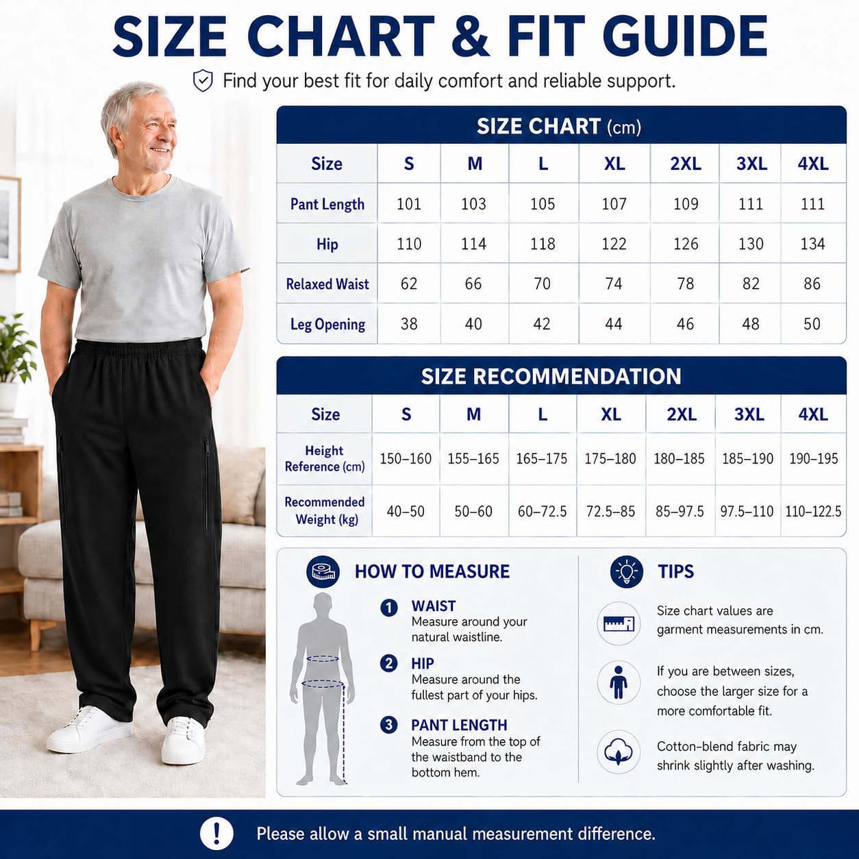 Pantaloni per Catetere per Uomo, Pantaloni per Sacca da Gamba per Catetere con Doppie Tasche con Cerniera, Pantaloni per Sacca per Urina