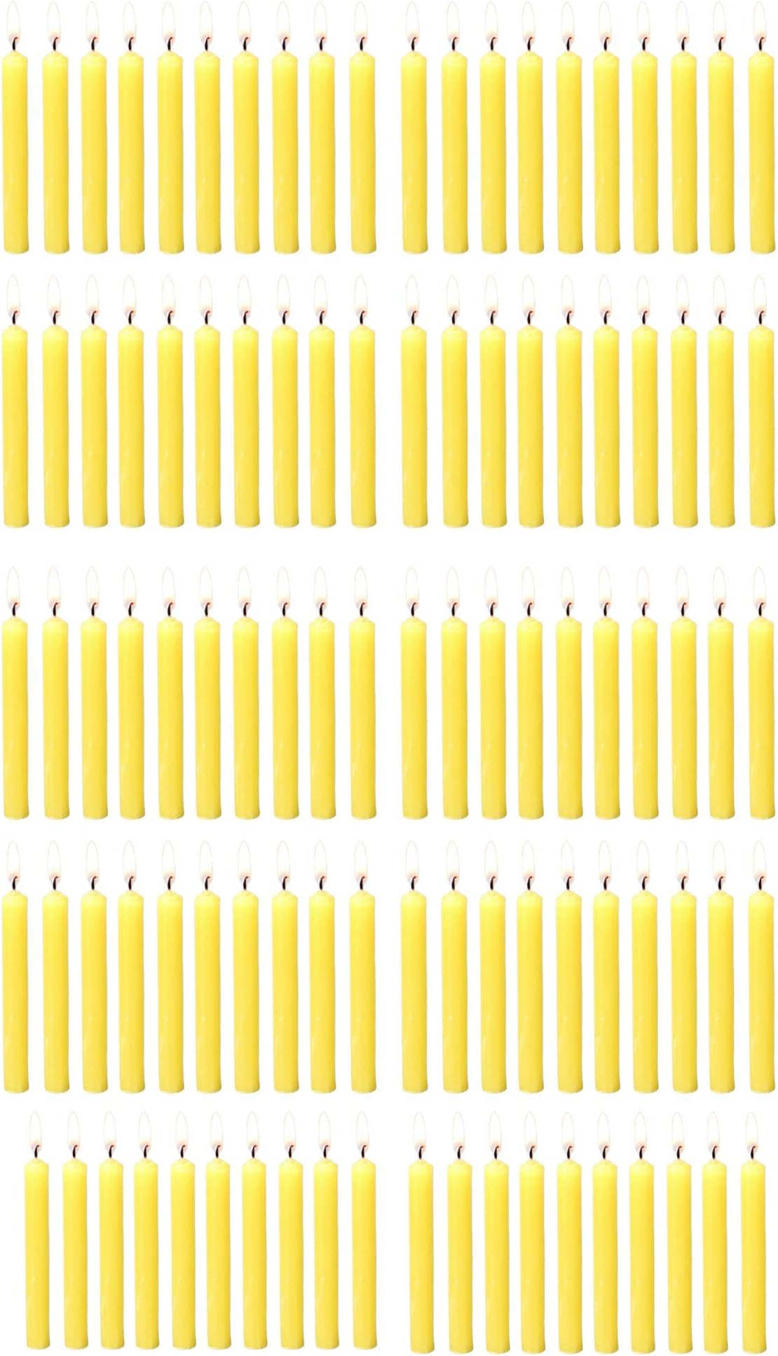PROSPERRO LUMO by Parkash Candles Chime/Stick/Spell Candle Set of 100 | Ritual Spell | Unscented (Yellow)