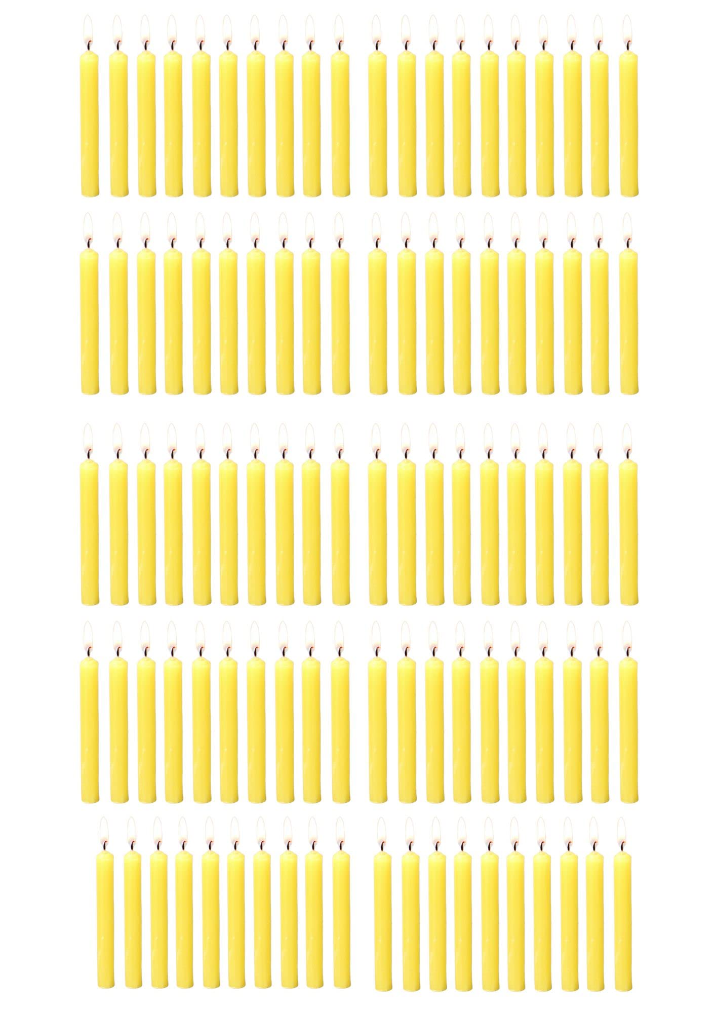 PROSPERRO LUMO by Parkash Candles Chime/Stick/Spell Candle Set of 100 | Ritual Spell | Unscented (Yellow)
