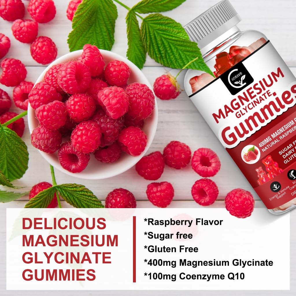 Magnesium Glycinate Gummies 400mg, Mg Potassium Supplement with Chelated Magnesium Malate Complex, Vitamin D, B6, and CoQ10, Supports for Memory, Calm, Mood & Sleep - 60 Count (Pack of 2) — Amazon image 7