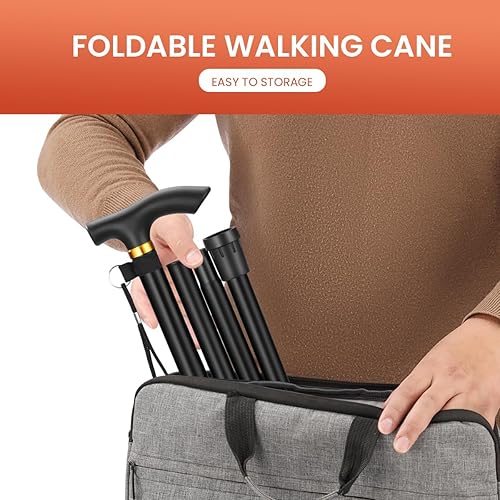 Miniatura 5 de Bastón para caminar, altura ajustable de 36 pulgadas, bastón de aluminio con mango de ABS, ligero para hombres y mujeres