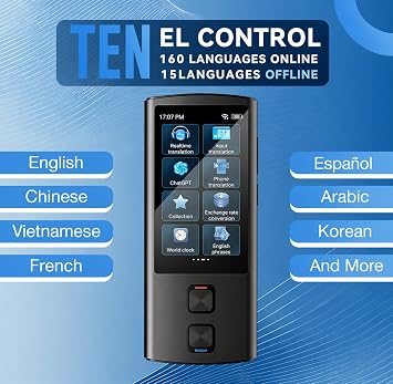AI Language Translator Device, Voice-Text Translator Device in 138 Languages For Business and Learning, Online/Offline/ChatGPT/Photo Translation