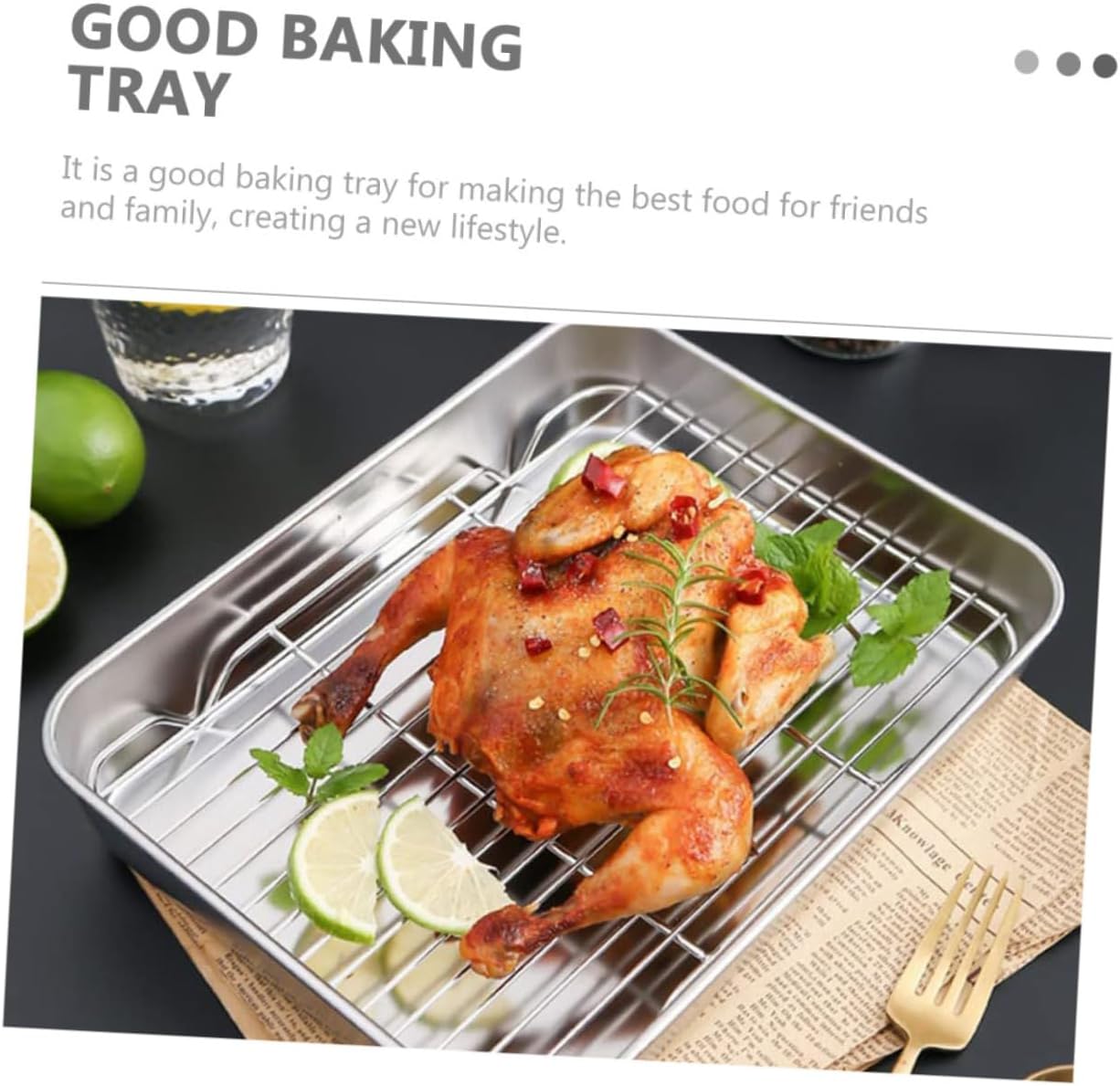 1Set Multi Functional Household Baking Baking Tray with Wire Rack for Oven Dishwasher Safe for Baking Cooking and Cooling Various Foods