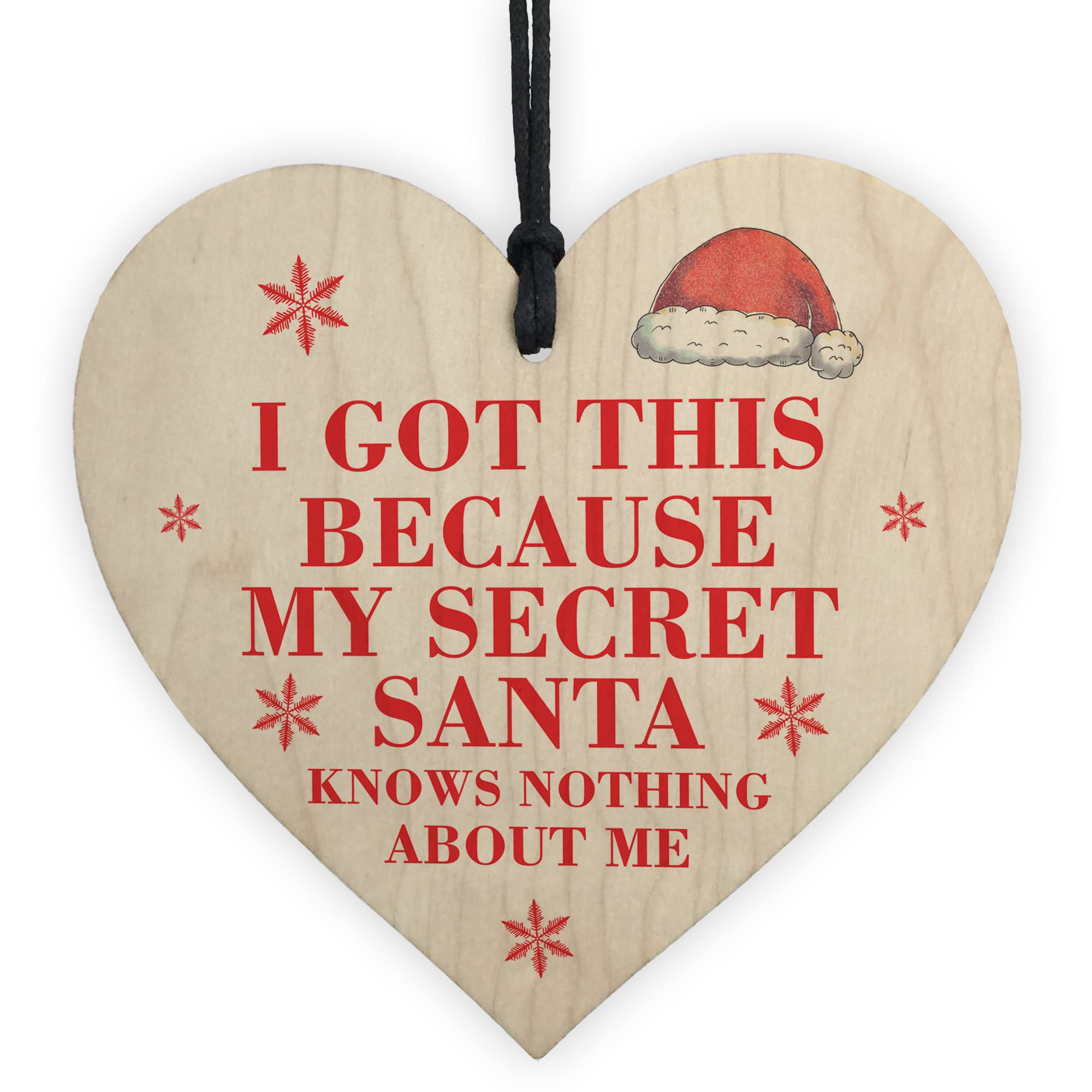 Red Ocean Secret Santa Gift Idea For Him Her Wood Heart Men Women Colleague Gift For Friend