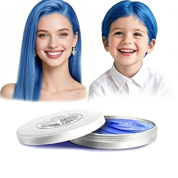 HaiolorPro Blue Hair Color Wax, Washable Temporary Hair Color Dye for Kids, Natural Instant Color Wax Hairstyle Cream Hair Pomades for Women & Men Party Cosplay HalloweenBlue