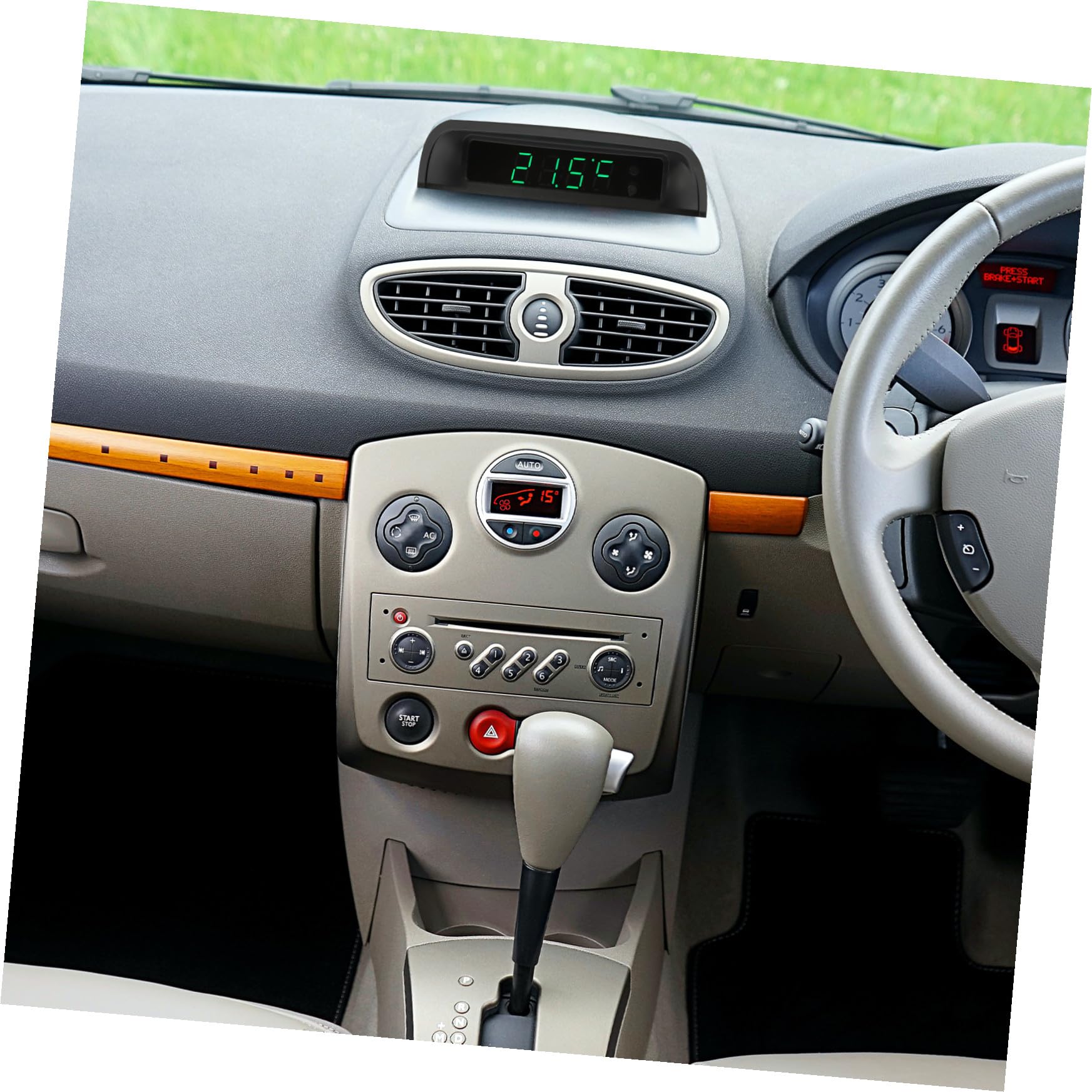 ULTECHNOVO 2 Piezas reloj electronico solar reloj automático decoración del reloj del coche termómetro coche termometro para coche relojes termómetro digital desk clock reloj de vehiculo