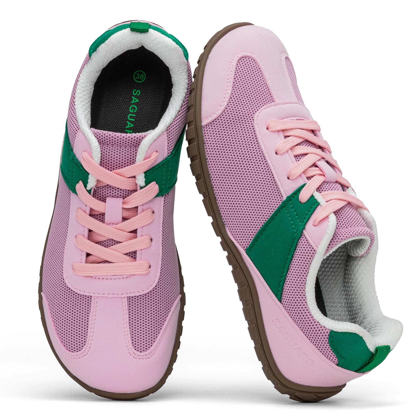 SAGAURO Barfußschuhe Damen Sommer Barfuß-Sneaker Leicht Atmungsaktive mit Breiter Zehenbox & Zero-Drop-Sohle, Gr.35-43