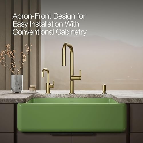 Vista 118 de Kohler Fregadero de la granja Kohler Whitehaven, Frente al delantal altos, K-6489-0, Blanco