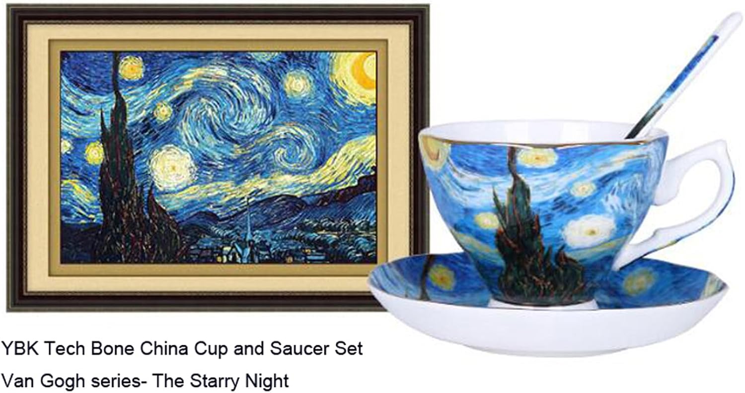 Bone China Cup &Saucer Set, 7oz- Van Gogh's Paintings (Starry Night)