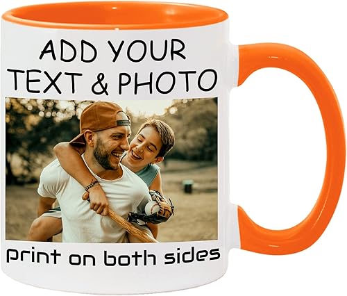 RKXGiftopia Tazas de café personalizadas Personalizadas con tu foto, texto y nombre Regalo ideal para mamá, papá y seres queridos, 11 onzas,