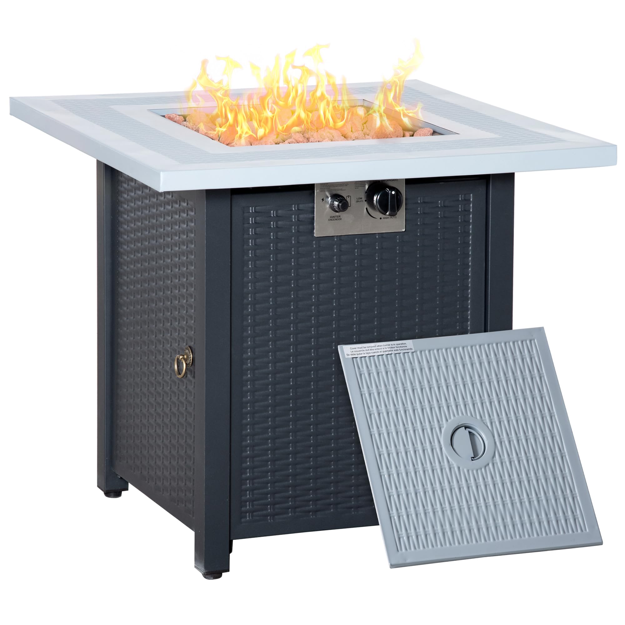 Outsunny Gas Fire Pit Table 842-253 Metal