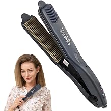Ceramic Crimper Iron for Volumizing Fluffy Hairstyle, Corrugation Crimper Hair Iron, Anti Static 9 Teeth Hair Crimping Iron Adjust Temperature