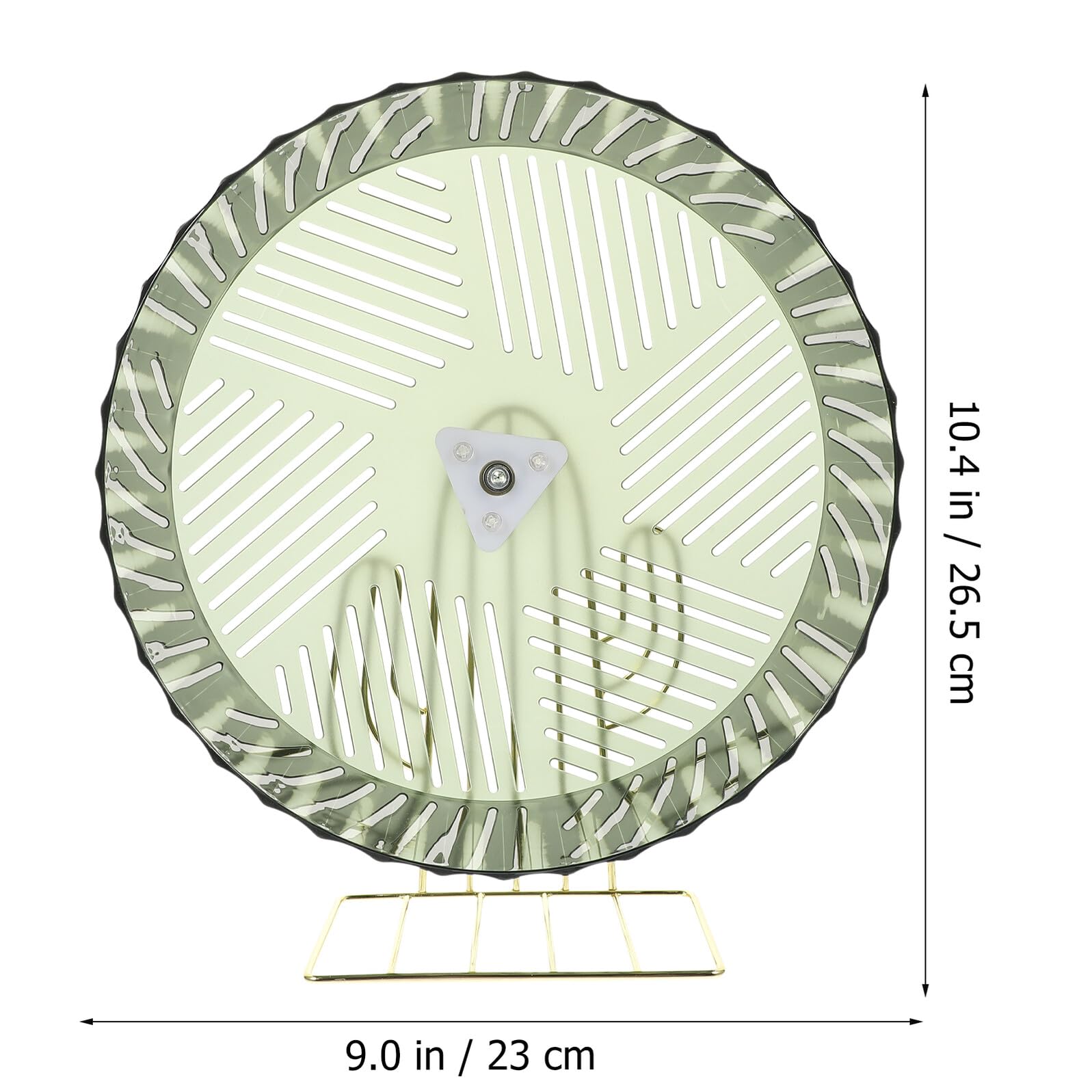 Roue Silencieuse pour Hamster et Chinchilla avec Support Stable Accessoire de Jeu Compact pour Petits Rongeurs Roue de Course Verte Foncée avec Base Dorée