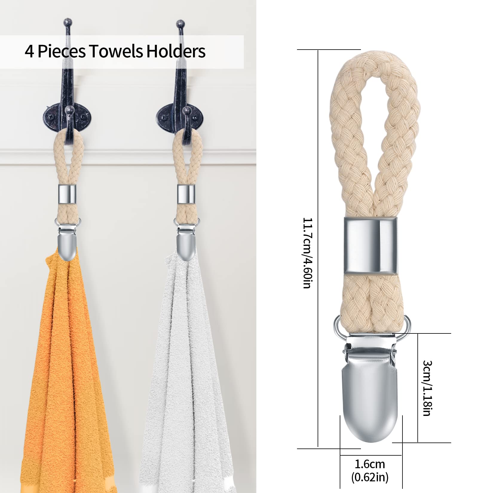 INGJIA Clip per Asciugamani, 15Pcs Asciugamani in Metallo Morsetti, Clips Strofinacci, Appendini per Asciugamani, Gancio per Asciugamani, Clip per Telo Mare, per Cucina e Bagno