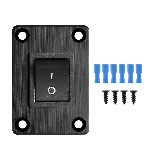 Vista 14 de Interruptor basculante de barco KCD1 negro de 2 posiciones y 2 pines SPST interruptor de panel 6A 250VCA 10A 125VAC, con 4 terminales azules 1pcs