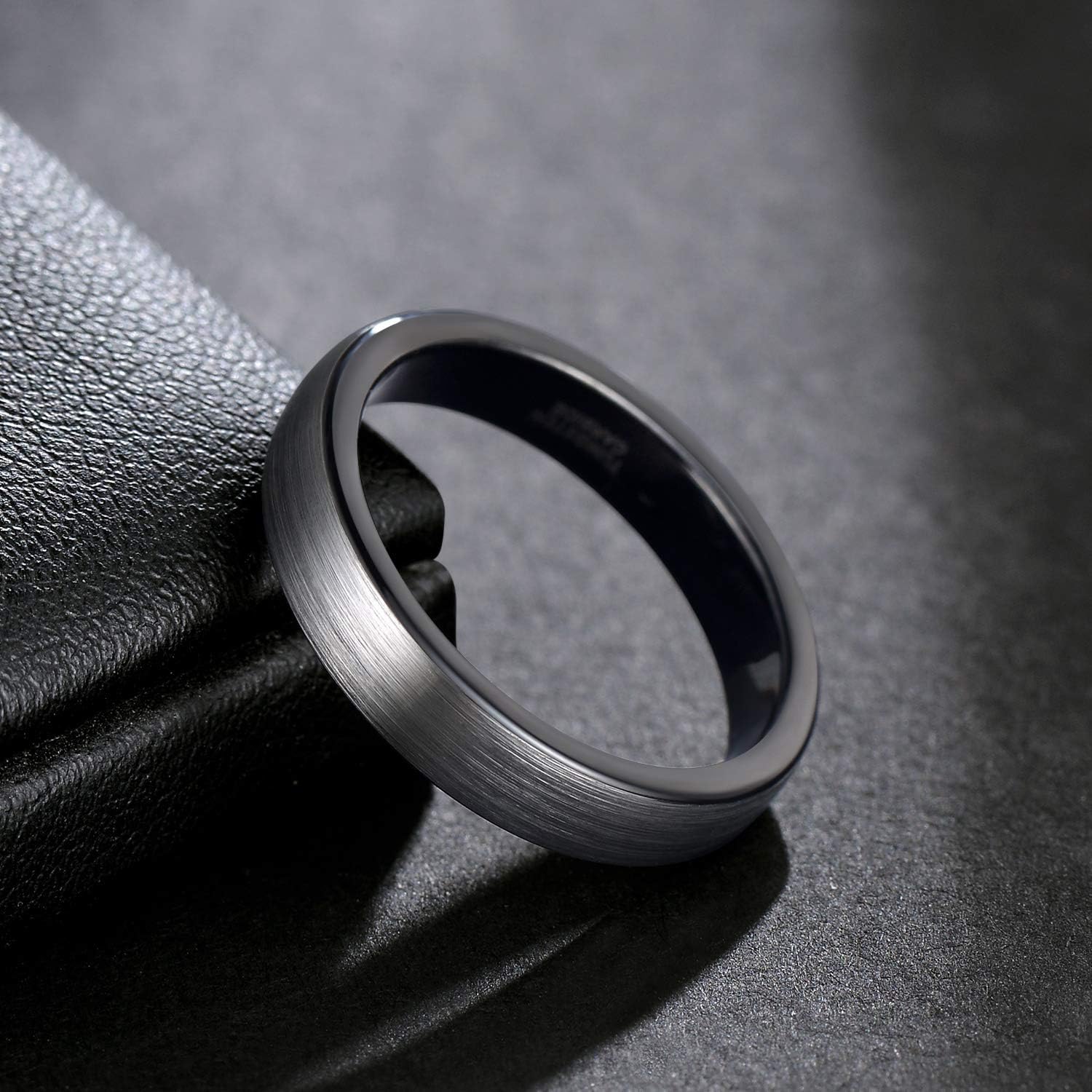TRUMIUM 4mm 6mm 8mm Tungsten Rings for Men Women Engagement Wedding Band Brushed Black Comfort Fit Size 4-15