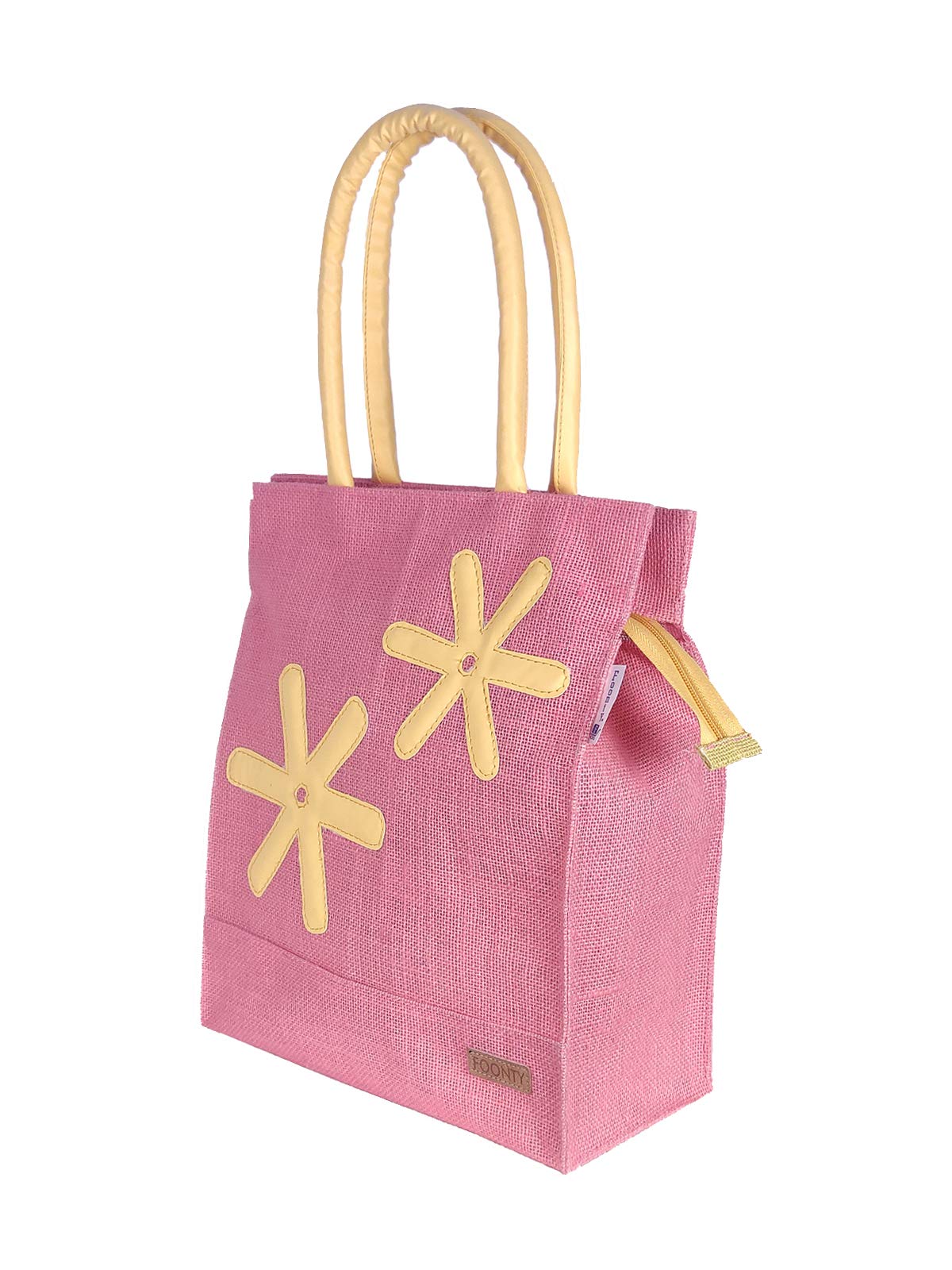 Foonty Exclusive Star Daily Use Jute Lunch Bag (Pink, FFFWB6013C)-image-6