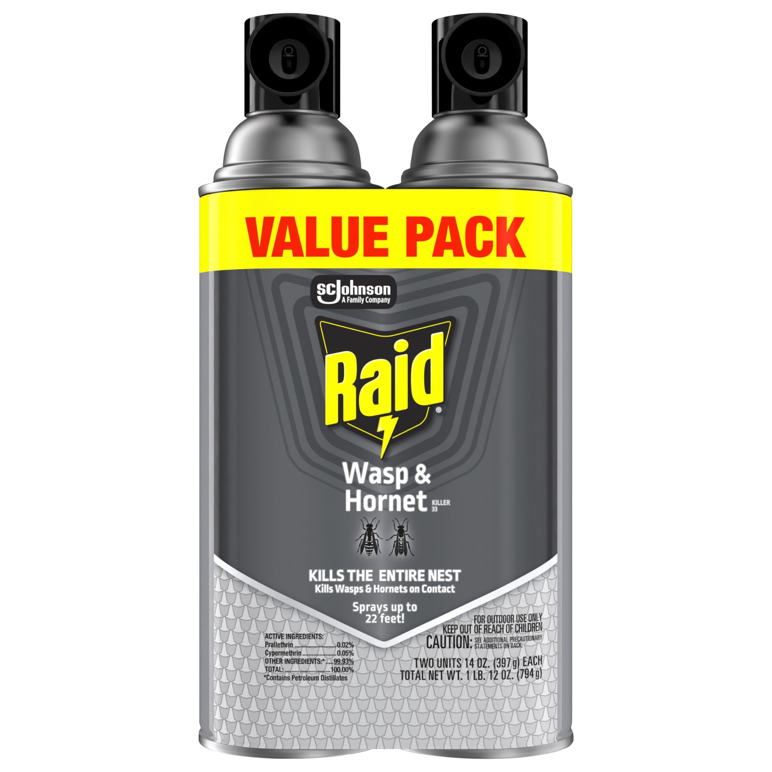 14 oz 2 Count Wasp & Hornet Killer Bug Spray Y7290