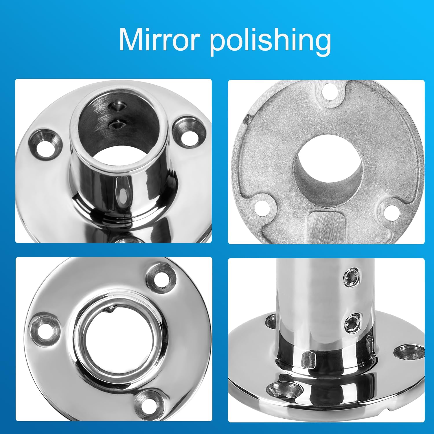 Durable Marine Grade Boat Hand Rail Base, 316 Stainless Steel Round 90 Degree Base Rail Fitting for 7/8 inch or 1 inch Tube (2-Pack)