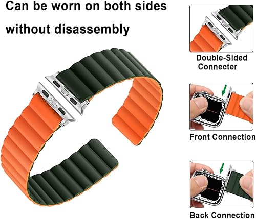 Miniatura 3 de Anlinser Bandas magnéticas compatibles con Apple Watch Band 494645 4442414038mm, correa reversible de doble cara para mujeres y hombres para iWatch