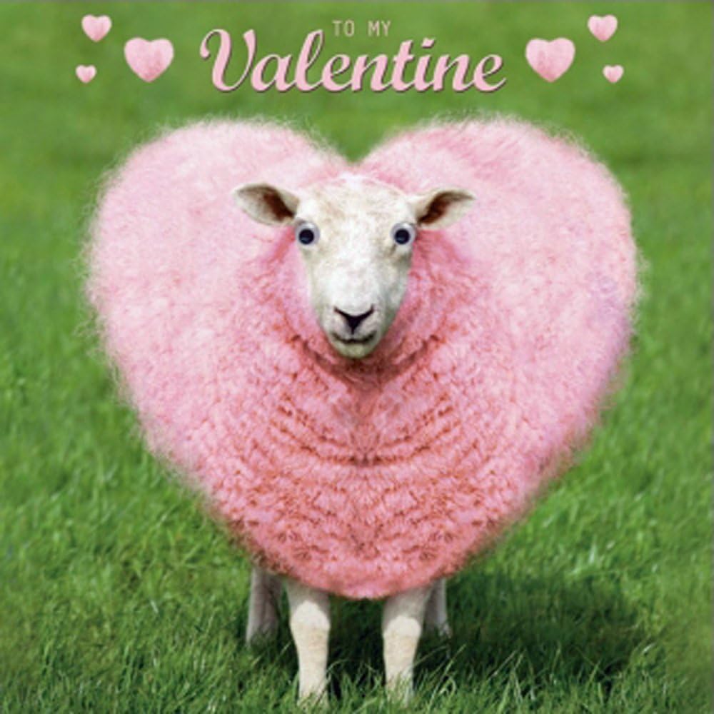 Valentine's Day Card Love Heart Sheep 3D Goggly Moving Eyes
